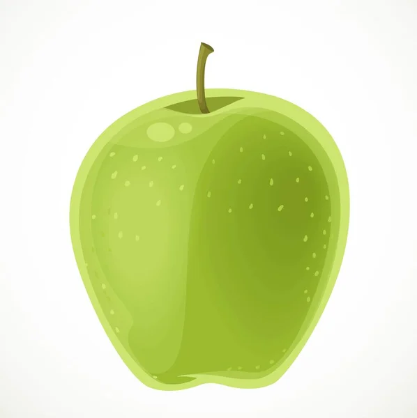 Zielone Jabłko Izolowane Białym Tle — Wektor stockowy