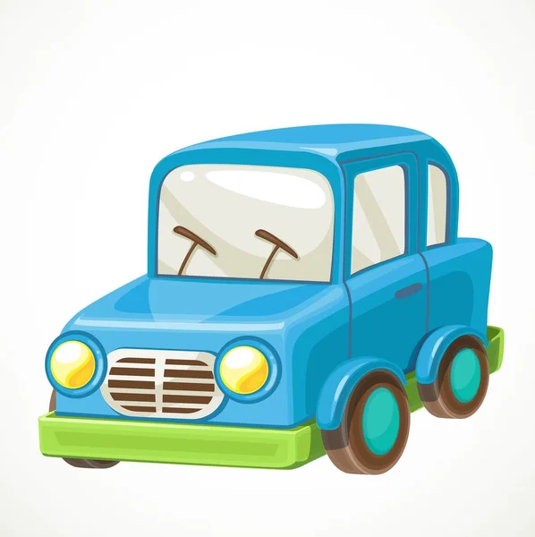 Παιχνίδι Για Νήπια Μπλε Αυτοκίνητο Αντικείμενο Απομονωμένο Λευκό Φόντο — Διανυσματικό Αρχείο