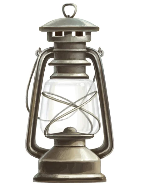 Kerosene Lamp Isolated White Background — Stock Photo, Image