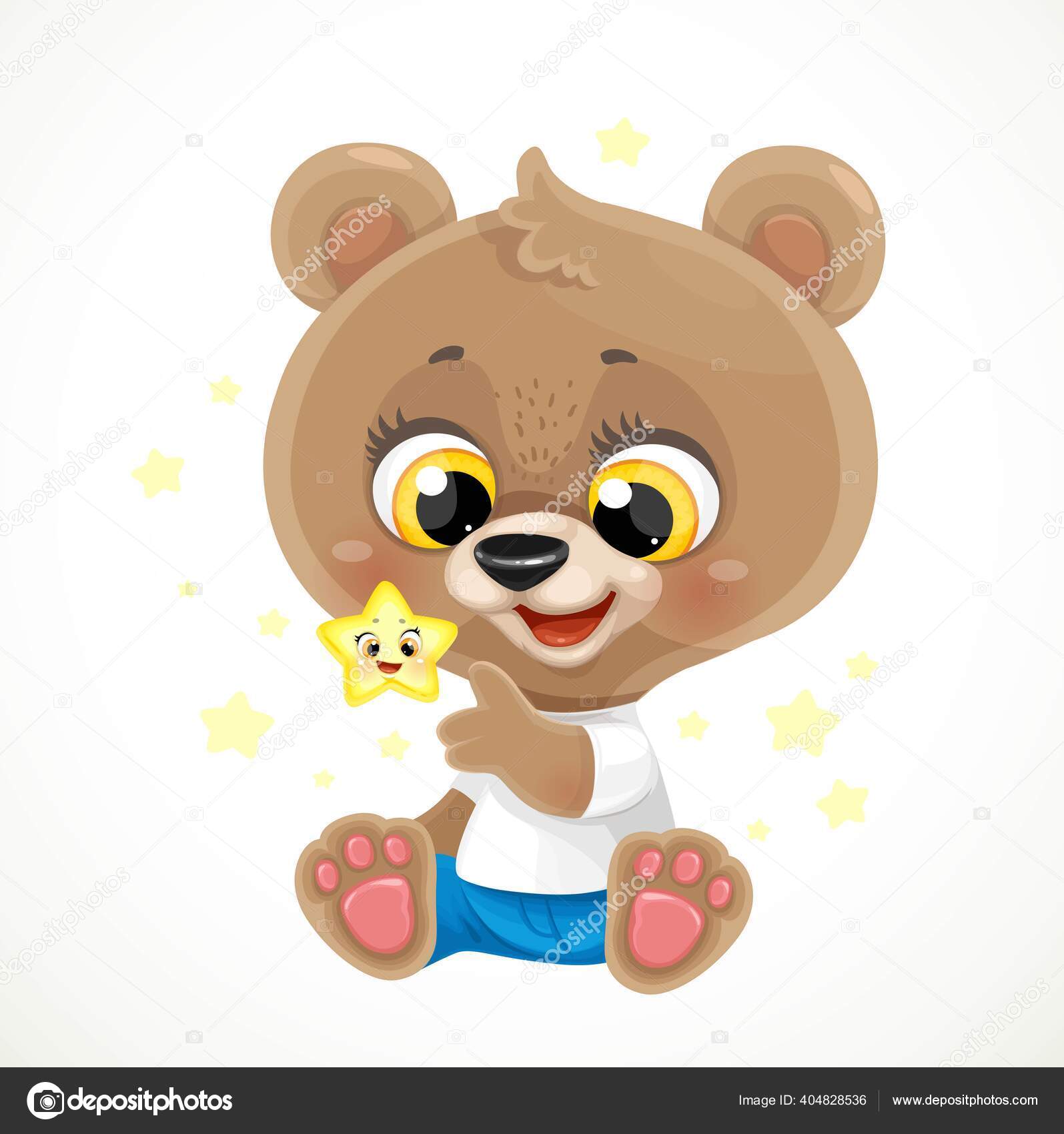 Desenho de urso panda fofo dormindo na nuvem pegando estrela kawaii animal