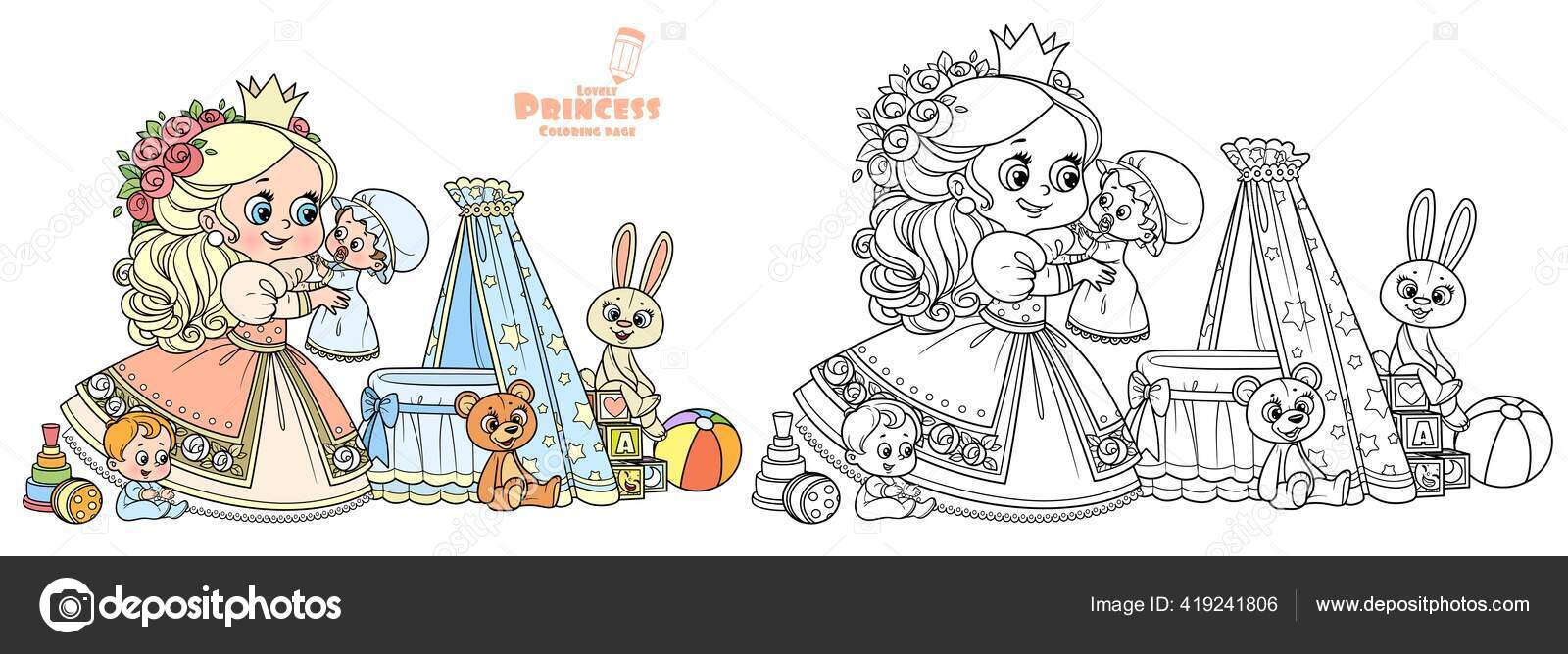 Princesa, boneca, para colorir  Princess coloring pages, Coloring