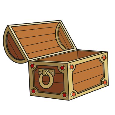 Beyaz arka planda izole edilmiş büyük, boş bir sandık