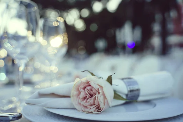 Tabulka pro událost večírek nebo svatbu — Stock fotografie