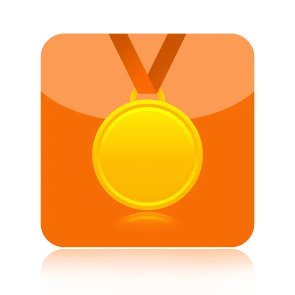 Icono Medalla Oro Aislado Sobre Fondo Blanco — Foto de Stock