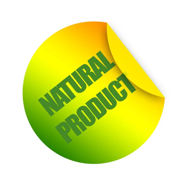 Doğal Ürün Etiket Resimde Beyaz Arka Plan Üzerinde — Stok fotoğraf