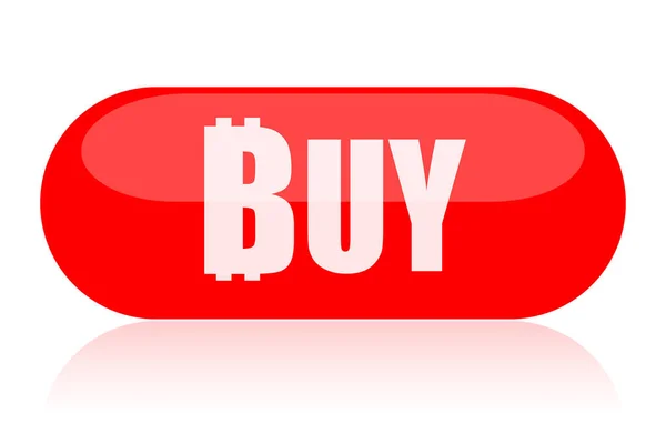 Buy Bitcoin Button Isolated White Background — Stock Photo, Image