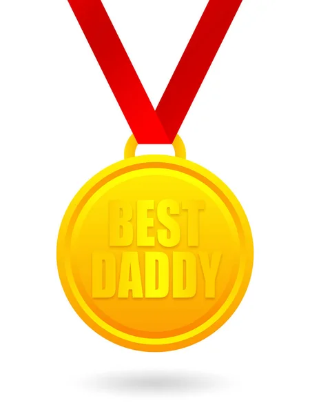 Beste Papa Gouden Medaille Geïsoleerd Witte Achtergrond — Stockfoto