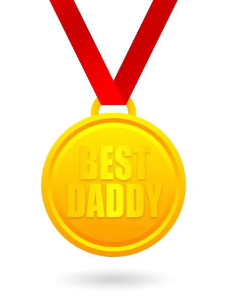 Bester Papa Goldmedaille Isoliert Auf Weißem Hintergrund Stockbild