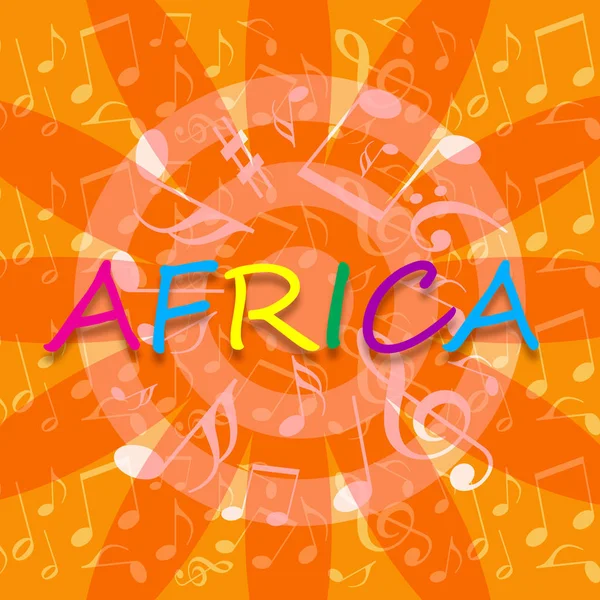 非洲明亮的橙色背景与跳舞的音符 — 图库照片