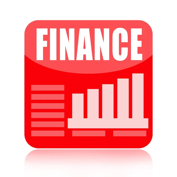 Finanças Ícone Negócios Brilhante Vermelho Com Gráficos Negócios Isolados Fundo — Fotografia de Stock