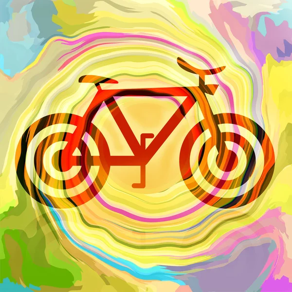 Fahrrad Auf Hellem Buntem Hintergrund — Stockfoto