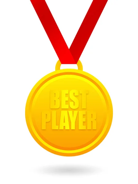 Best Player Golden Medal Isolated White Background — Stock Photo, Image
