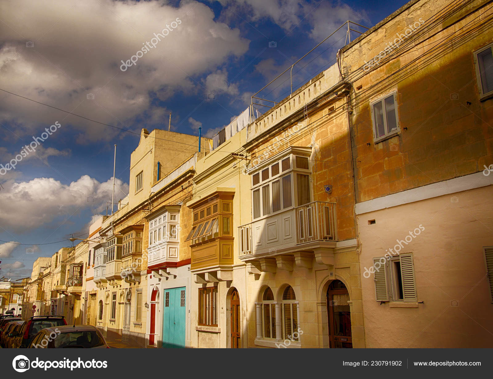 Traditional Balconies Maltese Apartment Buildings Malta — Stock Photo