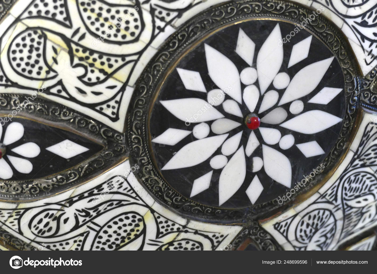 Detail Of Ornate Metal And Ceramic Vases And Urns Stock Photo