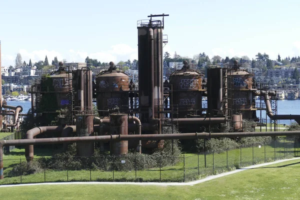 Vintage gas works now public art installation