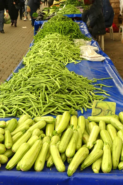 Green zucchini squash and green beans
