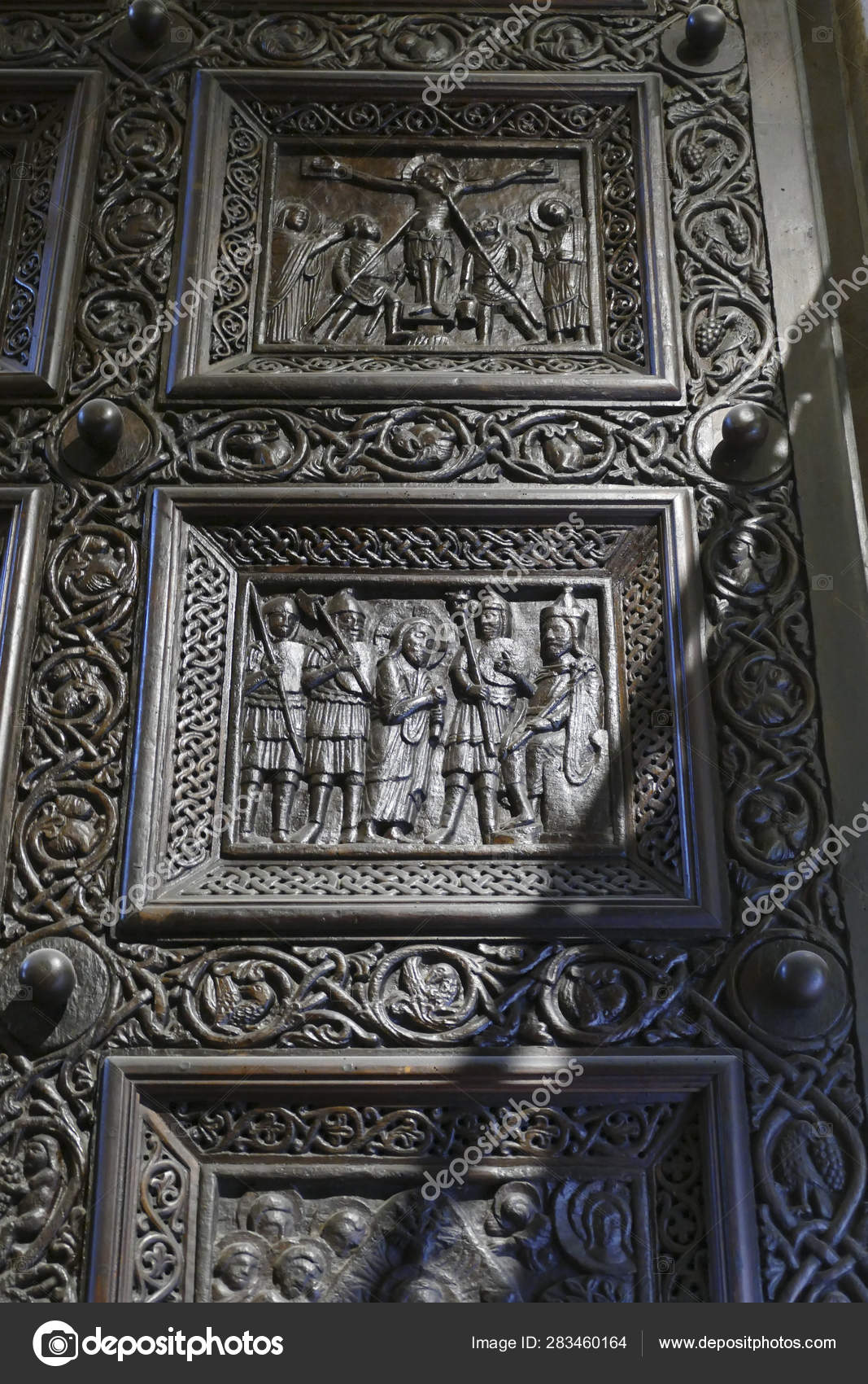 Door with bronze Bible scenes ⬇ Stock Photo, Image by © cascoly 283460164