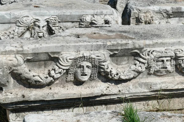 Sculpted Greek mask recovered from the ruins of the theater