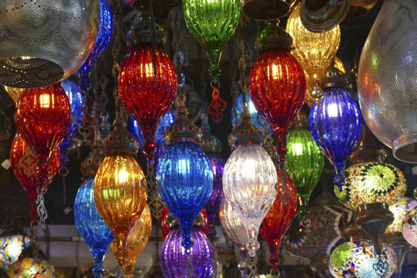 Exquisite glass lamps and lanterns in the Grand Bazaar