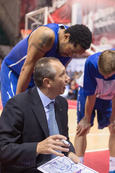 Samara Rosja Grudzień Cska Moskwa Trener Sergiy Zavalin Podczas Timeout — Zdjęcie stockowe