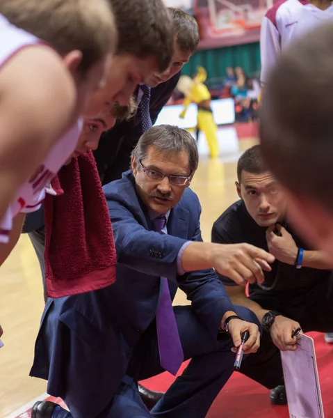 Samara Ryssland December Krasnye Krylia Head Coach Sergey Bazarevich Timeout — Stockfoto