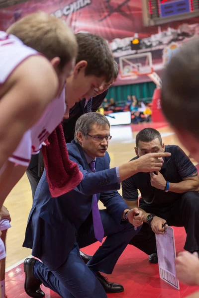 Samara Ryssland December Krasnye Krylia Head Coach Sergey Bazarevich Timeout — Stockfoto