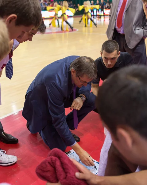 Samara Russia Dicembre Krasnye Krylia Allenatore Sergey Bazarevich Durante Timeout — Foto Stock