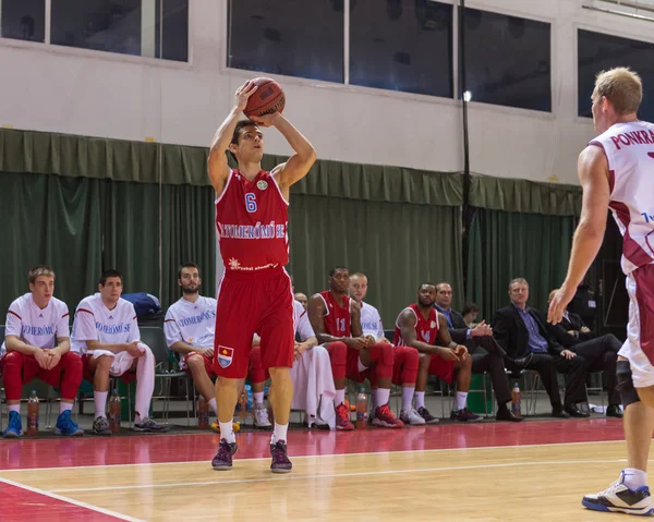 Samara Russia December Atomeromu Guard Akos Kovacs Makes Point Shot — Stock Photo, Image