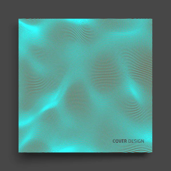 波の背景 リップル グリッド 抽象的なベクトル イラスト 技術のスタイル ドット イラスト — ストックベクタ