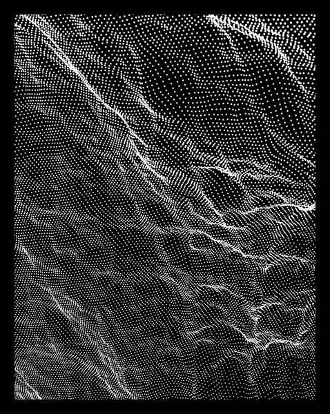 Matrix met dynamische deeltjes. 3D-stijl van de futuristische technologie. Abstracte achtergrond. Textuur. — Stockvector