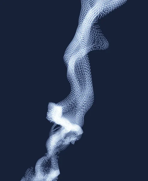 動的粒子の配列 波状の背景 アニメーションの効果と組成 抽象的なベクトル イラスト — ストックベクタ