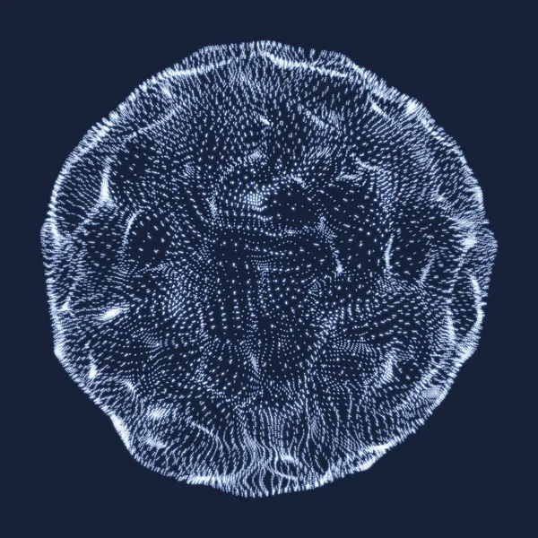 Sphere Terdiri Dari Poin Jaring Globe Abstrak Ilustrasi Lingkaran Desain - Stok Vektor
