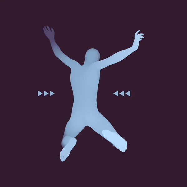 Jumping Man Modèle Homme Corps Humain Symbole Sportif Élément Conception — Image vectorielle