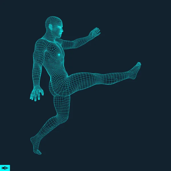 Jugador Fútbol Concepto Deportivo Modelo Del Hombre Cuerpo Humano Símbolo — Archivo Imágenes Vectoriales