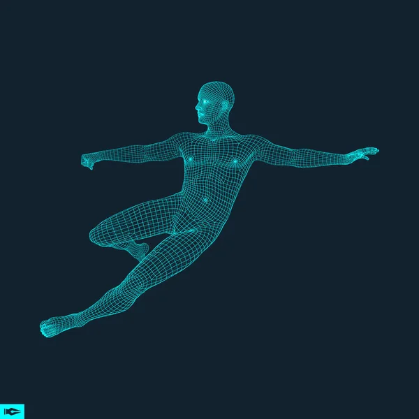 Jugador Fútbol Concepto Deportivo Modelo Del Hombre Cuerpo Humano Símbolo — Vector de stock