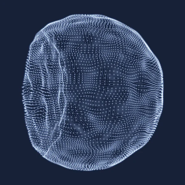 Bola Campuran Terdiri Dari Poin Jaringan Abstrak Ilustrasi Semi Sphere - Stok Vektor