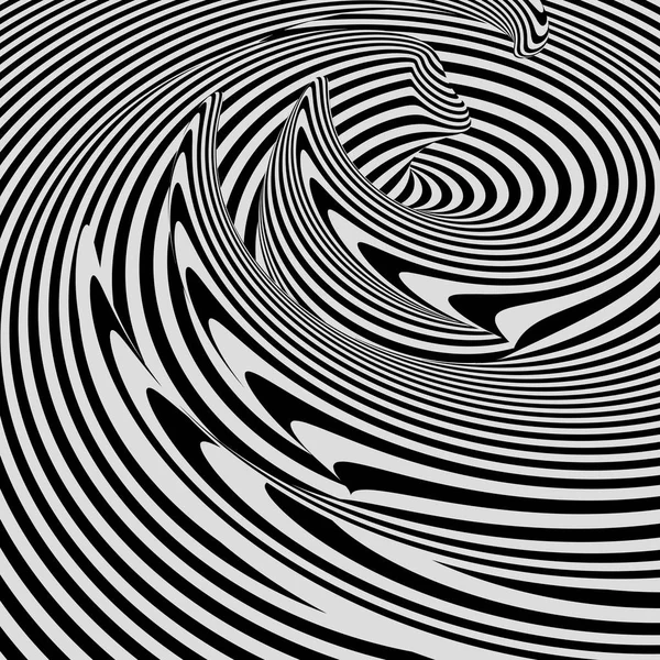 Modèle Avec Illusion Optique Fond Noir Blanc Illustration Vectorielle — Image vectorielle