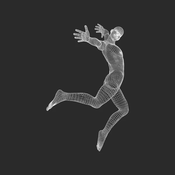Hombre Posa Baila Modelo Del Hombre Cuerpo Humano Símbolo Deportivo — Archivo Imágenes Vectoriales