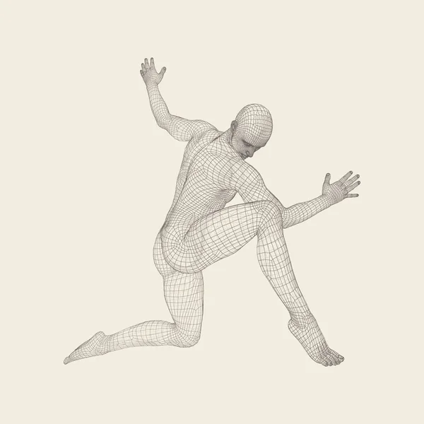 Człowiek Jest Pozowanie Taniec Model Człowieka Ludzkie Ciało Sport Symbol — Wektor stockowy