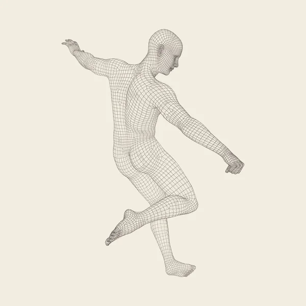 Football Player Sports Concept Model Man Human Body Sport Symbol — Stock Vector