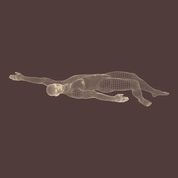 スイマーの 水泳マン ベクトル画像人間の体 スポーツ シンボル デザイン要素 — ストックベクタ