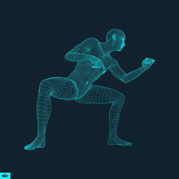 Боец Модель Человека Человеческое Тело Символ Спорта Элемент Дизайна Векторная — стоковый вектор