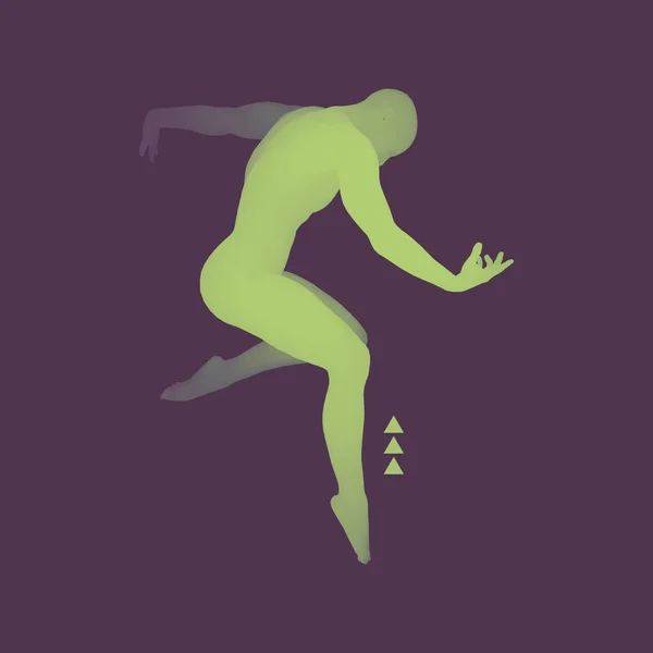 Man Posing Dansen Silhouet Van Een Danser Een Danser Voert — Stockvector