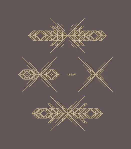 Линейный Дизайн Приглашения Плаката Бейджа Монограммы Элегантный Шаблон Роскошного Дизайна — стоковый вектор