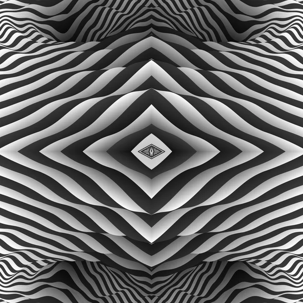 Modèle Avec Illusion Optique Fond Noir Blanc Illustration Vectorielle — Image vectorielle