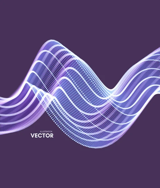 Fondo Ondulado Con Efecto Movimiento Estilo Tecnología Ilustración Vectorial — Vector de stock