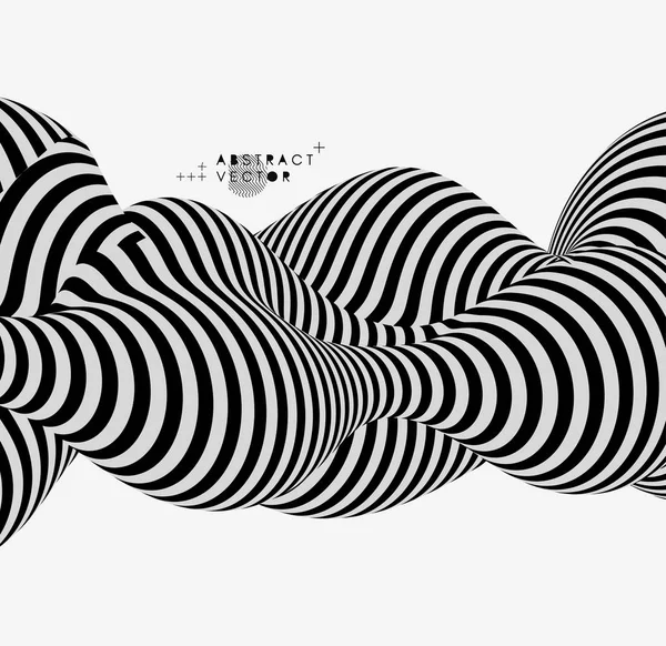 Diseño Blanco Negro Patrón Con Ilusión Óptica Fondo Geométrico Abstracto — Vector de stock