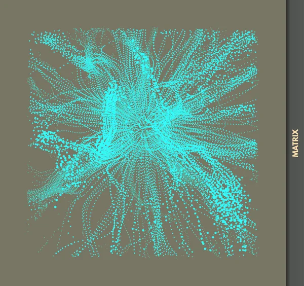 Abstrakt Vetenskap Eller Teknik Bakgrund Array Med Dynamiska Partiklar Vektorillustration — Stock vektor
