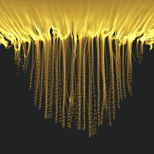 动态数组发射粒子 的技术风格 发光的网格 抽象背景 矢量图 — 图库矢量图片