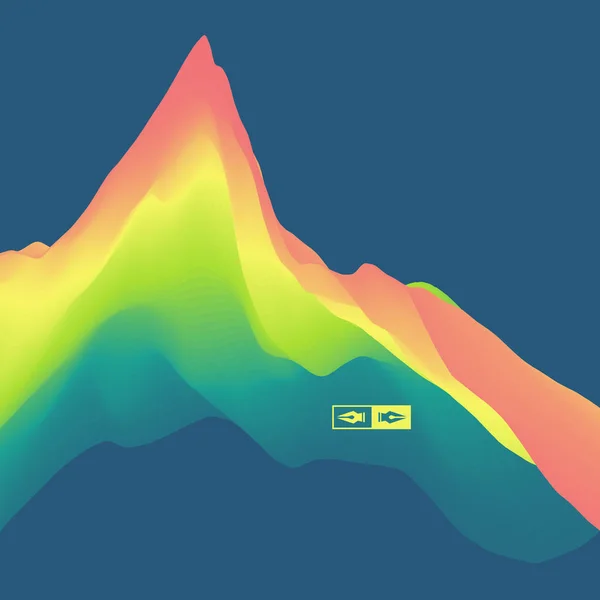 Paisaje Montaña Terreno Montañoso Ilustración Vectorial Fondo Abstracto — Archivo Imágenes Vectoriales